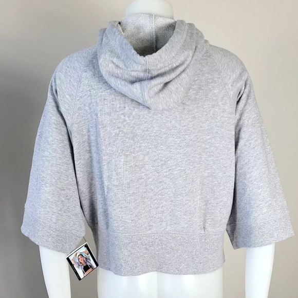 Victoria’s Secret X Sexy Sport 2-way zip cropped hoodie 3/4 length sleeves L - Picture 3 of 7
